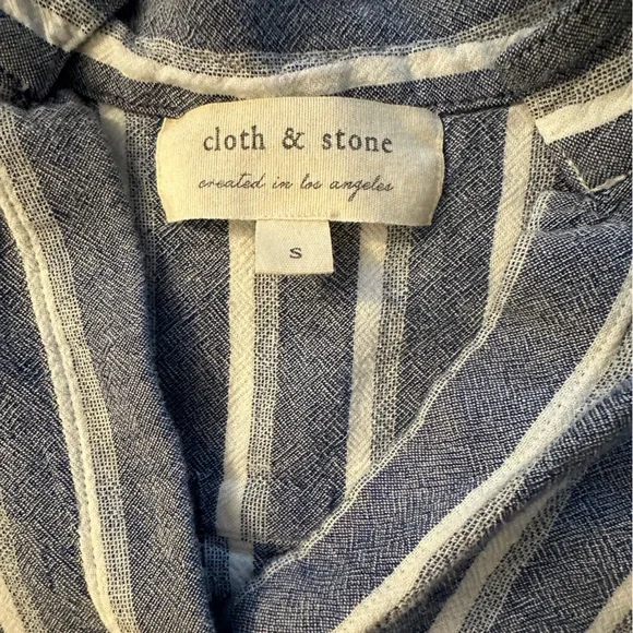 Cloth & Stone Anthropologie denim striped blouse small - Picture 5 of 6